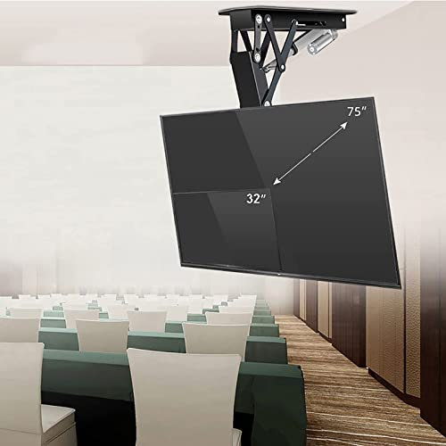 FLOATD Soporte de TV portátil con Ruedas y Altura Ajustable, Carrito móvil portátil y Resistente para televisores de Plasma/LCD/LED OLED de 55 a 75 Pulgadas, Color Negro, Carga de 105 kg