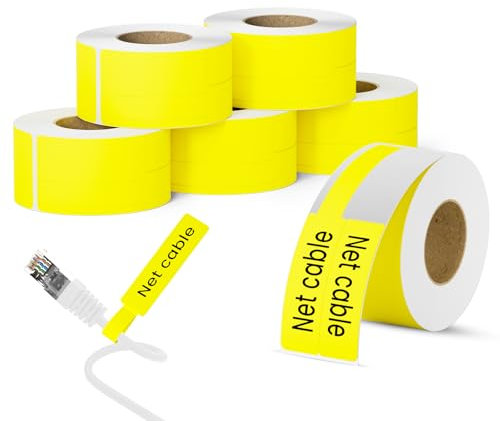 CLABEL 6 Rollen 25x78mm Thermo Gelb Etikettenband für Etikettendrucker Selbstklebend Klebeetiketten zum Beschriften Aufkleber für Kabel Schmuckwaren Dekoration Geschäft, 100 Stück/Rolle(1x3)