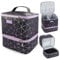 SAVILAND Nail Polish Organizer Bag: PU Leather Nail Kit Organizer Holds 30 Bottles & Nail Lamp, Black Nail Supply Organizer Nail Polish Carrying Case Gel Nail Organizers and Storage Box for Nail Tech