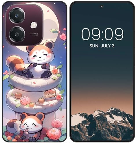 WUACYEAMING Funda Bonita para OPPO A60 5G,Carcasa con Aesthetic Lindo Dibujos,Ultrafina Suave TPU Antigolpes Case Divertidas Diseño Negro-Pequeños Animales