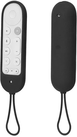 YiBiChin Silicone Protective Remote Control Cover for Google TV Streamer 4K 2024 Remote, Skin-Friendly Case for 2024 Google TV Remote Shockproof, Washable, Anti-Lost - Black
