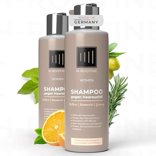 H-ROOTINE Shampoo gegen Haarausfall für Frauen | Coffein-Shampoo für dünner werdendes & kraftloses Haar • Ohne Parabene & Silikone | Anti Hairloss Women 200ml (2er Pack)