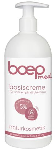 boep med Basiscreme | Basispflege für Problemhaut wie Neurodermitis oder Rosacea | Sehr trockene oder juckende Haut | Zertifizierte Naturkosmetik (500ml)
