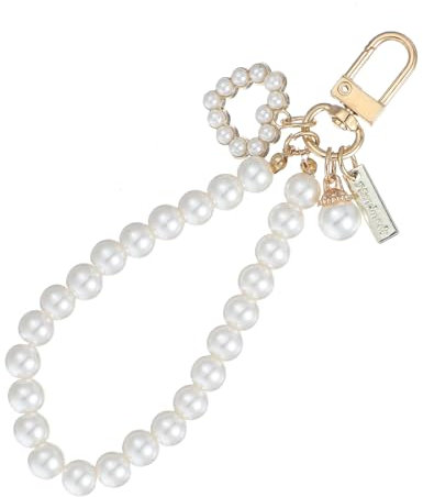 Giantree Pearl Keychain, Pearl Schlüsselanhänger für Damen, Golden Perlen Schlüsselanhänger Geldbörse Charms Anhänger Girly Rucksack Accessoire für Schlüssel Tasche Geschenk(Herzförmig)