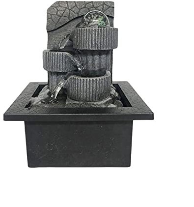 Fontaine de table LED - Décoration d'intérieur portable - Relaxation apaisante - Méditation zen - Fontaine à eau de table d'intérieur (D)