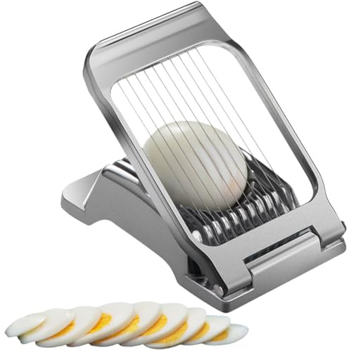 ZILZUFA Taglia Uova Sode Professionale in Acciaio, Affettatrice per Frutta e Mozzarella, Taglia Uovo Sodo per Cucina e Preparazioni Gourmet