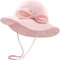 DRESHOW Chapeau de Soleil Bébé Unisexe en Pliable Protection Anti-UV Solaire Plage Chapeaux de Soleil Enfant Bonnet d'été avec Nœud Bébé Fille UPF 50+