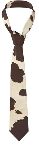 Krawatten Braune Kuhflecken Schmale Krawatte Klassische Anzug-Schlips Weich Slim-Fit Herrenkrawatte, Für Kostüm Zubehör, Büro, Party