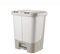 Double poubelle de recyclage, 20 litres, grande poubelle de cuisine avec couvercle, pédales, poubelle de classification et seau en plastique, beige