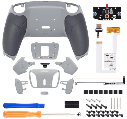 Kit de reprogrammation for manettes BDM-030/040/050, Carte de Mise à Niveau, Coque arrière et Boutons repensés for EXtremeRate RISE4 V3 programmable for PS5(ized Gray)