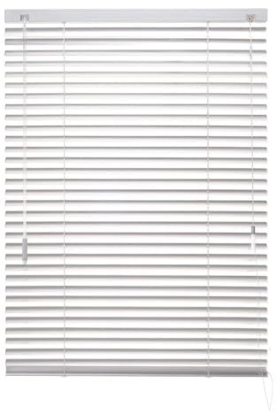 Persianas Venecianas Aluminio Lamas de 25mm, Estores Horizontales a Medida para Ventanas Interiores Oficina Baño Dormitorio(Blanca)