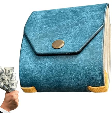 Setauoo Geldbeutel, schneller Geldzugriff, Leder, Geldscheintasche mit Magnetverschluss für Friseure, Kassierer, Barkeeper, Kellner, kleine Unternehmen, blau, Refer to description, Unisex