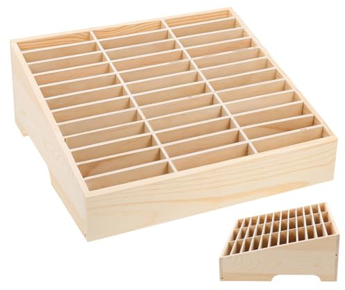 Angoily Boîte de Rangement pour Téléphone - Organisateur 36 Grilles en Bois | Casier de Gestion pour Smartphone de Classe et Bureau, Support de Rangement en Bois Massif pour Atelier et Réunion
