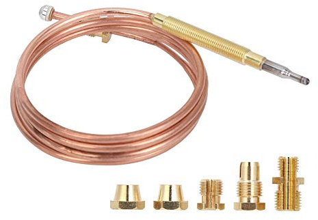 Nikou Gas Stove Universal Thermocouple Fireplace Replacement Kit Adapter, Temperature Sensor Set Thermoelectric Ignition Protection 900 mm for Induction Cookers, Cookers, Oven Heaters