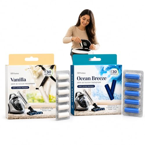 40PK Vanilla & Ocean Breeze Vacuum Freshener Sticks Universal Vacuum Cleaner Air Fresheners for Bagged & Bagless Vacuums Long Lasting Fragrance Deodoriser