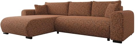 Mirjan24 Ecksofa Merkos, Eckcouch, Couch mit Schlaffunktion und Bettkasten, Wohnlandschaft, Bettfunktion L-Form Sofa, Ottomane universell (Bella 40)