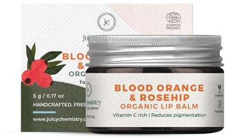 Juicy Chemistry Blood Orange & Rosehip Organic Lip Balm For PiGmented & Chapped Lips, 5 Gm