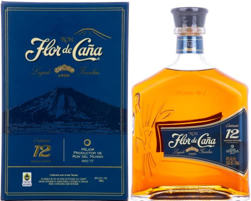 Ron Premium Flor de Caña 12 Años - 1 botella de 70 cl