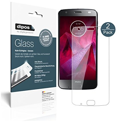 dipos I 2X Displayschutz klar kompatibel mit Lenovo Moto Z2 Force Schutzfolie 9H Anti-Shock