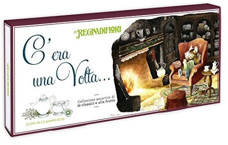 Regina di Fiori - Confezione Regalo Decorata con Tè Classici e alla Frutta. 5 Gusti Assortiti, 25 Filtri