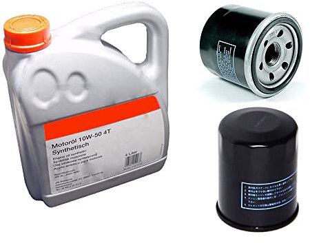 2x Ölfilter Ersatzteil für/kompatibel mit Kymco Grumbler, Maxxer 450 i 4x4, MXU 400 +4liter Power Synthetik 15W40 Öl