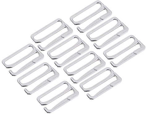 Sharplace 10 Stück Metall-BH-Träger-Clips, Verstellbarer Slider-BH-Träger, Bikini-BH-Clips BH-Träger-Haken, BH-Zubehör ideal für Frauen Hochzeitskleider Fitness Dessous, 19 mm