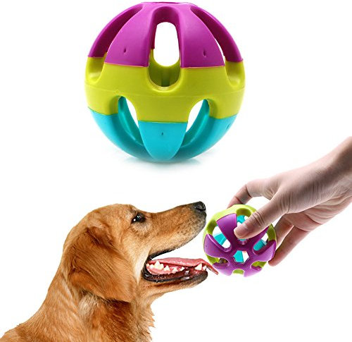 KOFUN-Welpen-Klingel-Bell-Ring-Haustier-Katzen-Hundekugel-runde Rolle Holen Spiel-kauendes Spielzeug 7cm 1 Stück-Farbe nach dem Zufall