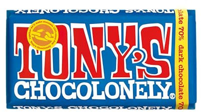 Tony's Chocolonely Dark Chocolate Bar - 180g, 70% Belgian Fairtrade Chocolate, Gift, Vegan