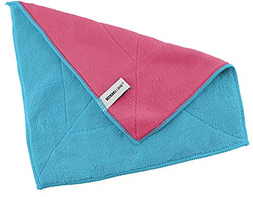 Kochblume Microfasertuch Set, 5-teilig | Premium Microfaser | Set in der bunten Box (türkis-pink)