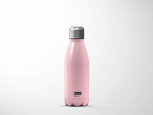 I-Drink Bouteille thermique en acier à double paroi de 350 ml sans fuite sans BPA RI01 (3 roses pastel)