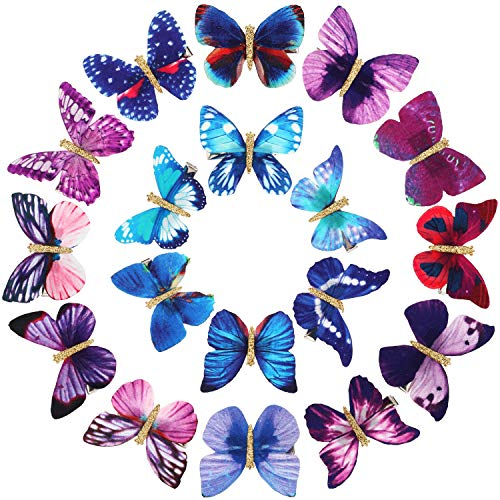 18 Stücke Schmetterling Haarspangen Glitter Haarspangen Schmetterling Schnappen Haarspangen für Teenager Frauen Haarschmuck (Geheimnisvolle Stile)