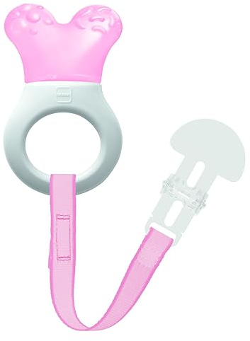 MAM Beißring ab 2 Monaten, Sofortige Linderung bei späteren Zähnen, mit erfrischendem Wasser, leicht und einfach zu greifen, inklusive Schnalle, leicht zu reinigen, rosa, 1 Stück