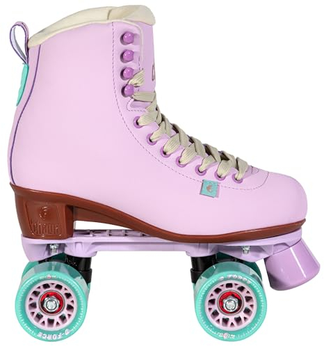 Chaya Melrose Lavender Roller Skates - Stilvolle Rollschuhe im Retro-Style von 36 bis 42 - Komfortable vegane Materialien - Glasfaserverstärkte Kunststoffplatte - 61mm/78A Rollen