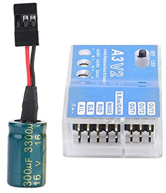 Aigid Flight Controller Stabilizer, F50A 3-Achs-Gyro A3 V2 Flight Controller Stabilisatorsystem für RC-Starrflügelflugzeuge