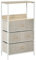 HOMCOM 4 Drawer Storage Chest Unit Home Cabinet w/Shelves Home Living Room Bedroom Entryway Living Furniture, Light Grey