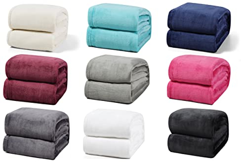 Leonado Vicenti Kuscheldecke Flanell - Fleecedecke weich - Wolldecke warm - Wohndecke - Sofadecke - unifarben - DREI Größen - neun Farben - extra weich - Oeko-TEX Zertifiziert - Pflegeleicht