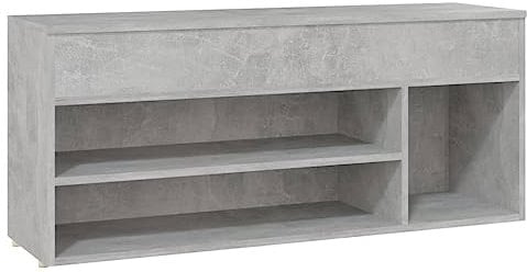 vidaXL Panca Portascarpe Grigio Cemento 105x30x45 cm in Truciolato