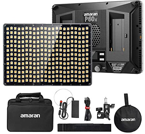 Aputure Amaran P60X Panneau d'éclairage de studio à LED 60 W Bicolore 3200 K-6500 K avec boîte à lumière et contrôle par application