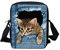 TOADDMOS Niedliche, individuell bedruckte Umhängetasche für Damen, Reise-Schultertasche mit verstellbarem Riemen, Denim Kitten
