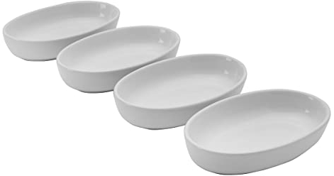 Pfaltzgraff Burrito Lot de 4 bols à fruits ovales Blanc 17,8 cm