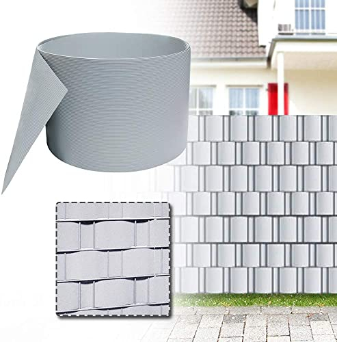 UISEBRT Lot de 30 bandes brise-vue en PVC rigide pour panneaux à double fil – Brise-vue pour balcon – 25 m x 19 cm (30 pièces, gris)