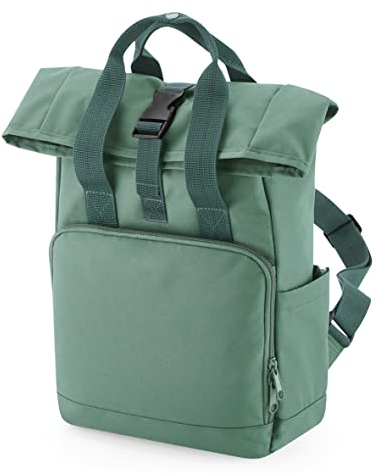 BagBase BG118S Recycled Mini Twin Handle Roll-Top Backpack - Sage Green