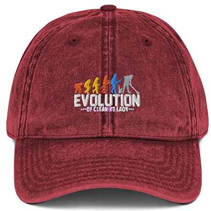 Gorra de sarga de algodón vintage, limpiadores novedosos para tareas domésticas, limpieza de limpieza, mantenimiento humorístico, Granate, talla única