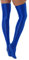 iEFiEL Damen Glänzend Halterlose Strümpfe Öl Halterlose Strümpfe Nylon Stockings Einfarbig Kniestrümpfe Socken Blau Einheitsgröße