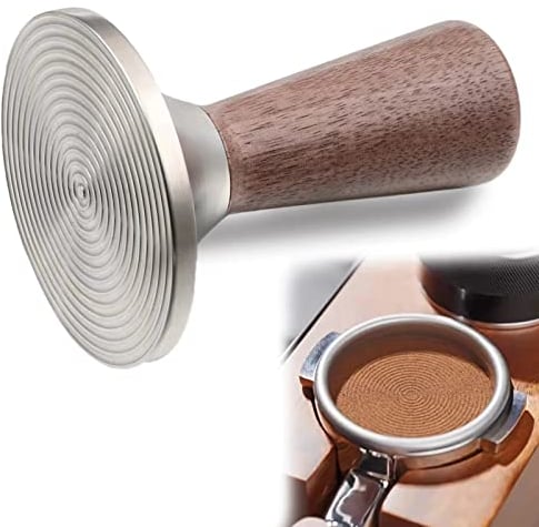 Kaffee Tamper 53mm with Edelstahl 3D-Rillen zur perfekten Extraktion, Espresso Tamper 53,3mm für 54mm Sage/Breville Siebträger