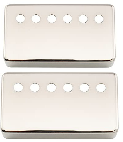 Musiclily Pro 49,2mm Neusilber Legierung Gitarre Humbucker Abdeckung Humbucker Pickup Covers für American E-Gitarre, Nickel(2er Set)
