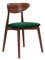 Konsimo Rabi Esszimmerstühle - Modern Holzstuhl 79x45x47cm - Küchenstühle - Stuhl Esszimmer, Küche, Wohnzimmer - Universal Esstisch Stühle mit Weicher Polsterung - Dunkelgrün/Mittlere Walnuss