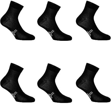 LANCETTI - 6 Paia di Calzini Corti Uomo o Donna in Cotone Filo di Scozia Traspiranti e Confortevoli Made in Italy, Nero, 43-46