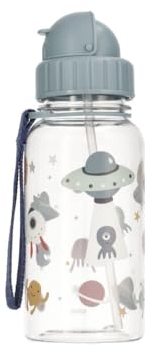 Tutete Botella de Agua para Niños 500 ml | 100% Libre de BPA, lavable en lavavajillas, con pajita suave, asa de transporte y tapón fácil de abrir, ideal para Guardería y Colegio | The Martians