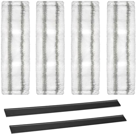 NIYATA 6Pcs Lingettes Microfibre pour Karcher WV1, Chiffons en Microfibre pour Nettoyeur de vitres pour Karcher,avec 250mm Lames de Nettoyage de Fenêtre pour Karcher WV1